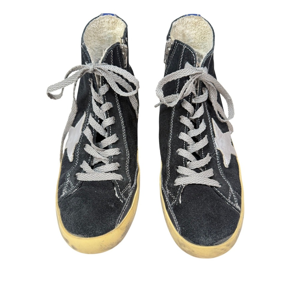 Golden Goose Francy Black Suede High Top Sneakers Size 38‎ (US 7.5) - Picture 2 of 7
